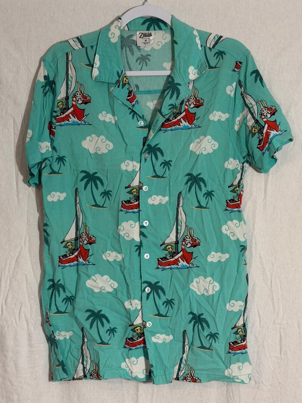 Legend of Zelda Wind Waker Button Down Shirt Medium